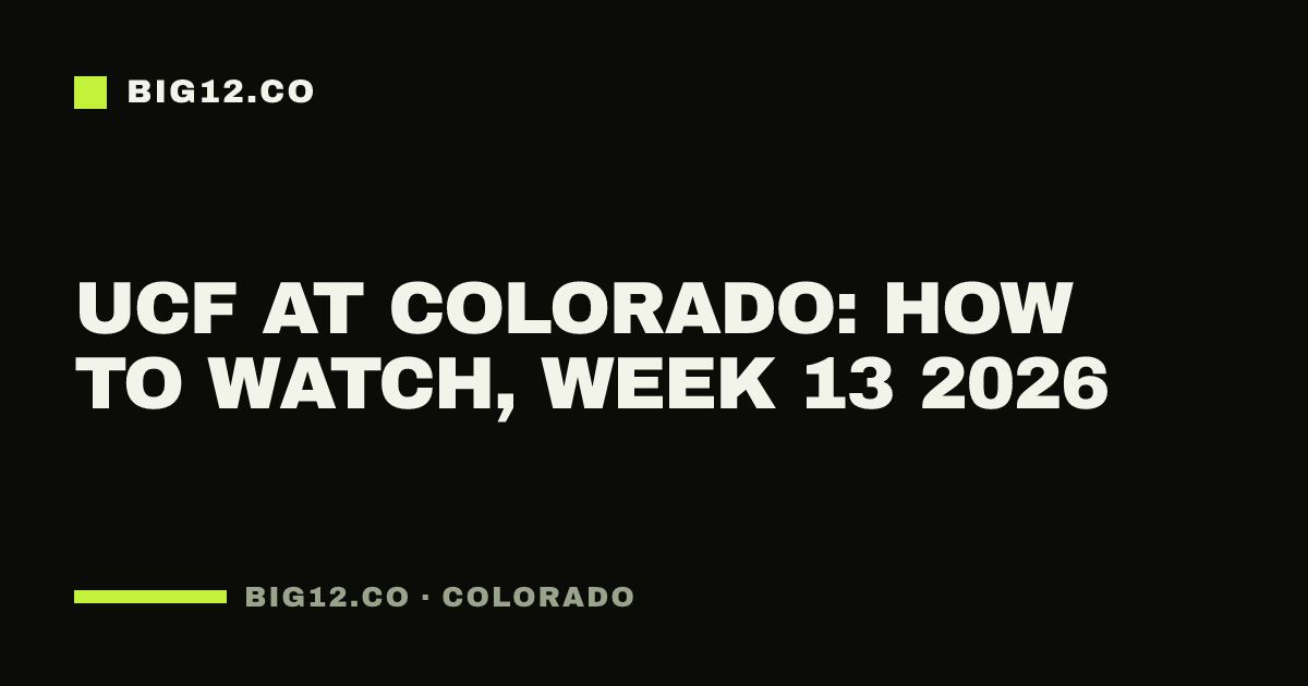 UCF at Colorado: how to watch, Week 13 2026